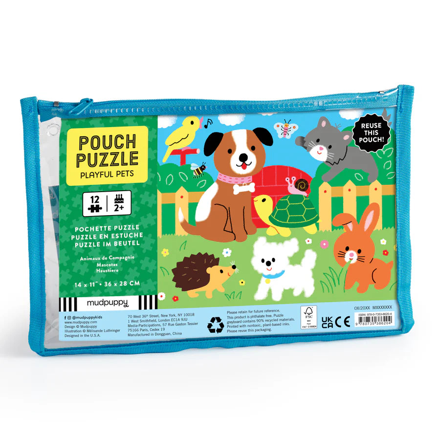 Playful Pets 12 Piece Pouch Puzzle (Jigsaw Products)