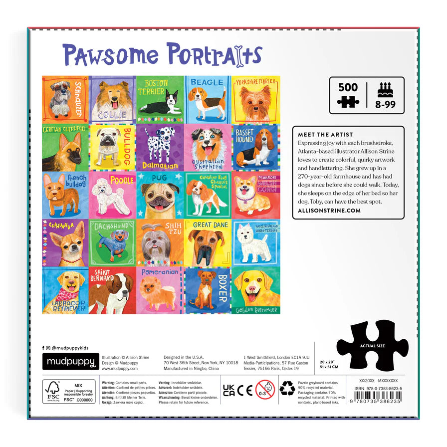 Pawsome Portraits 500 Piece Family Puzzle (Jigsaw Products)