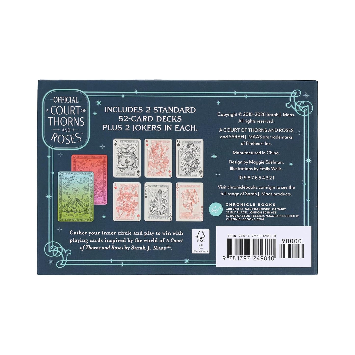 A Court of Thorns and Roses Official Playing Card Set (Night Court Inner Circle): 2-Deck Set