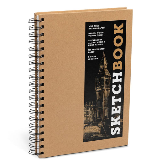 Sketchbook (basic medium spiral Kraft) (Sterling Sketchbook series): Volume 16: Acid-Free Quality Paper (128 Pages)