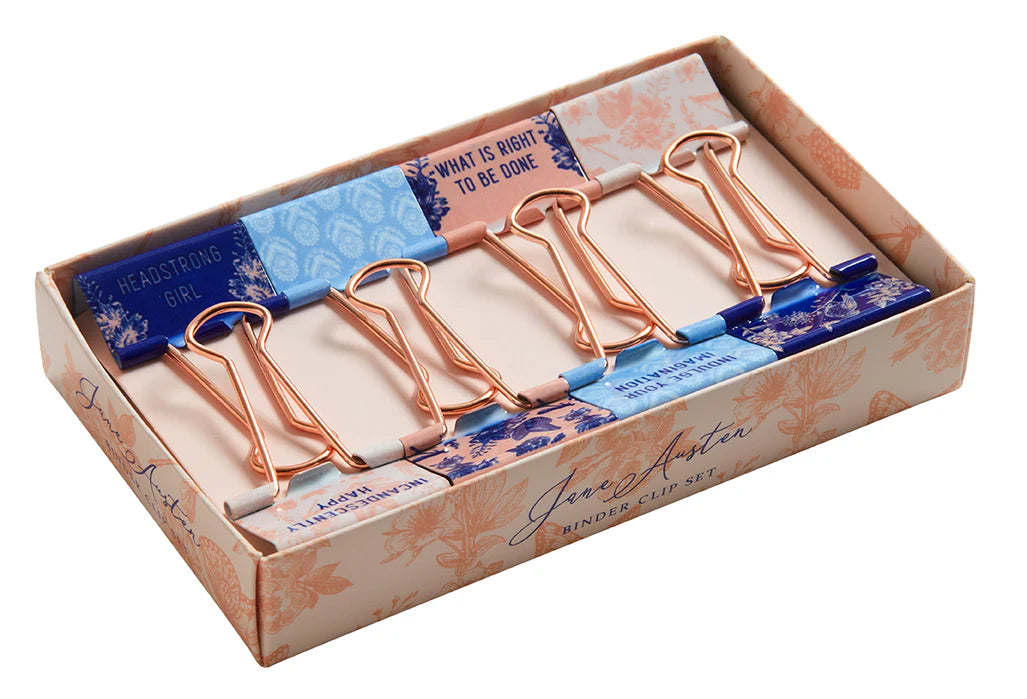 Jane Austen: Floral Patterns Binder Clips (Set of 8)