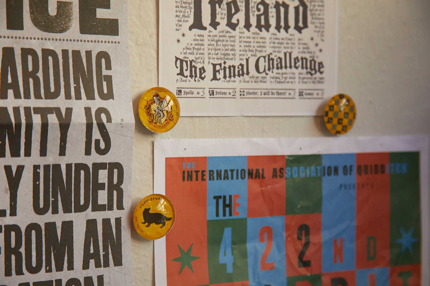 Harry Potter: Hufflepuff Glass Magnet Set (Set of 6)