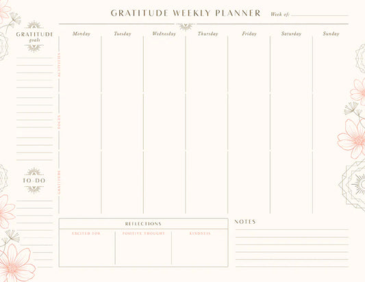 Gratitude Weekly Planner Notepad