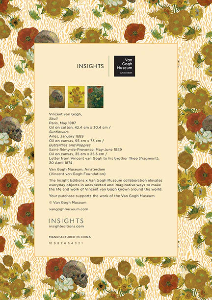 Van Gogh Skulls and Flowers Notebook Collection and Pouch Set