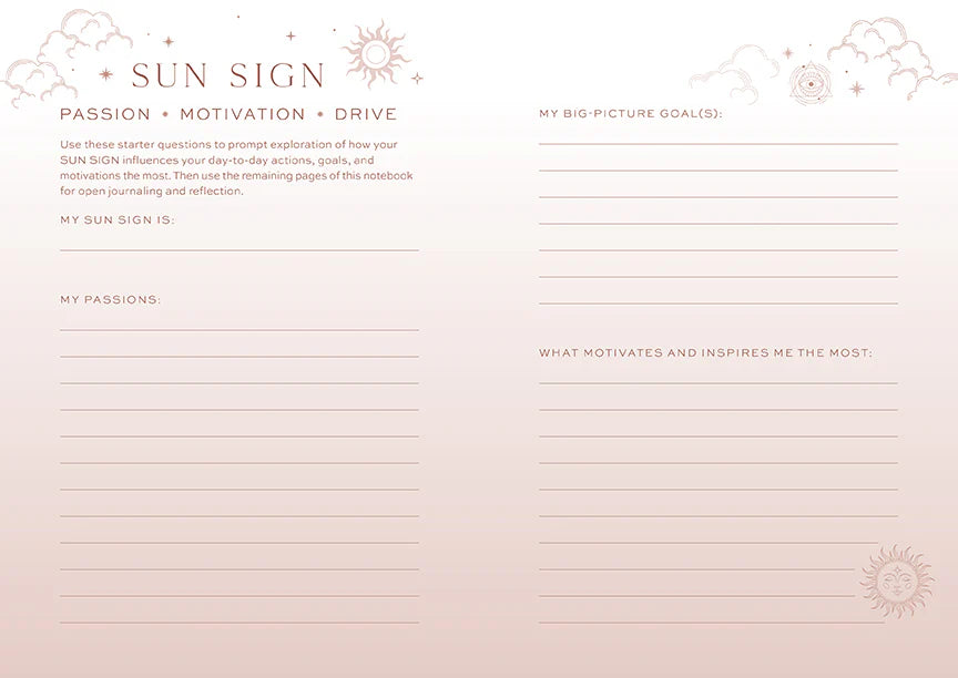 Sun Moon Rising Astrology Notebook Set