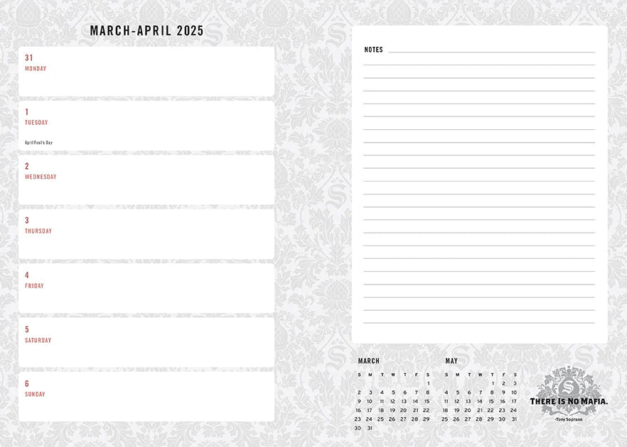 2025 The Sopranos 13-Month Weekly Planner (Hardcover)