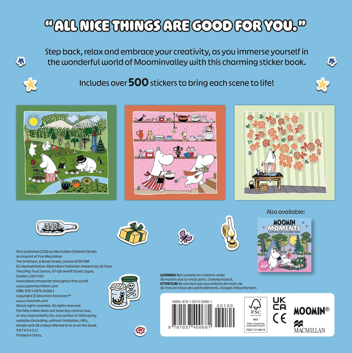 Moomin Cosy Creations: A Relaxing Sticker Scenes Book - The Macmillan Moomin Collection