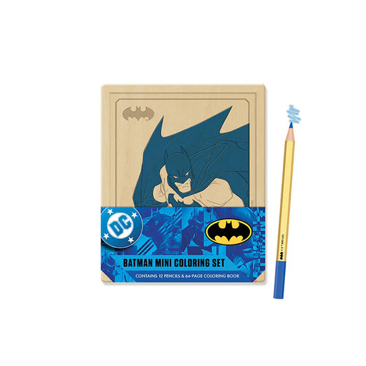 Batman Mini Coloring Set (Contains 64pp coloring book and 12 premium colored pencils)