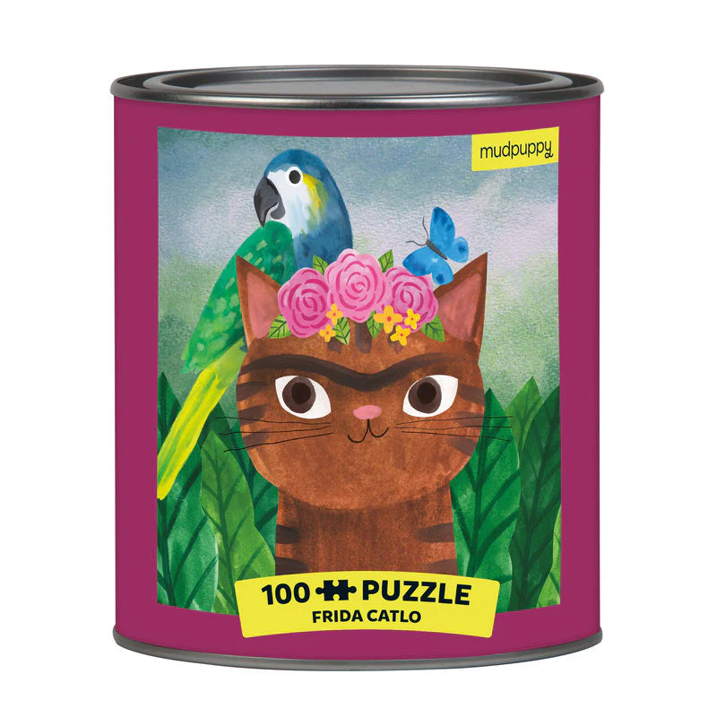 Frida Catlo Artsy Cats 100 Piece Puzzle Tin (Jigsaw Products)