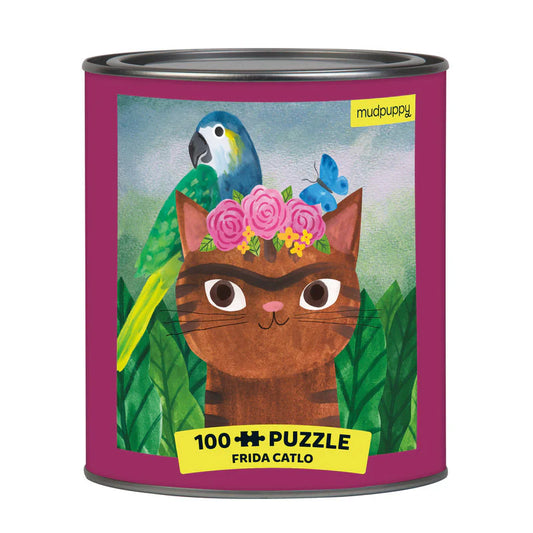 Frida Catlo Artsy Cats 100 Piece Puzzle Tin (Jigsaw Products)
