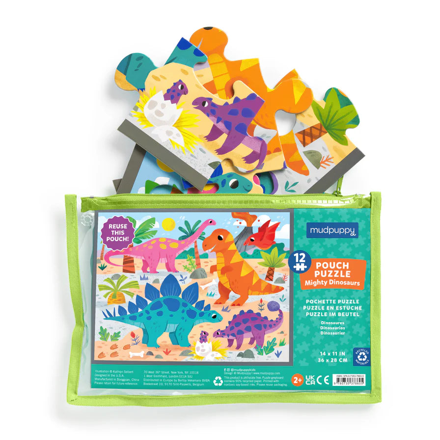 Mighty Dinosaurs 12 Piece Pouch Puzzle (Jigsaw Products)
