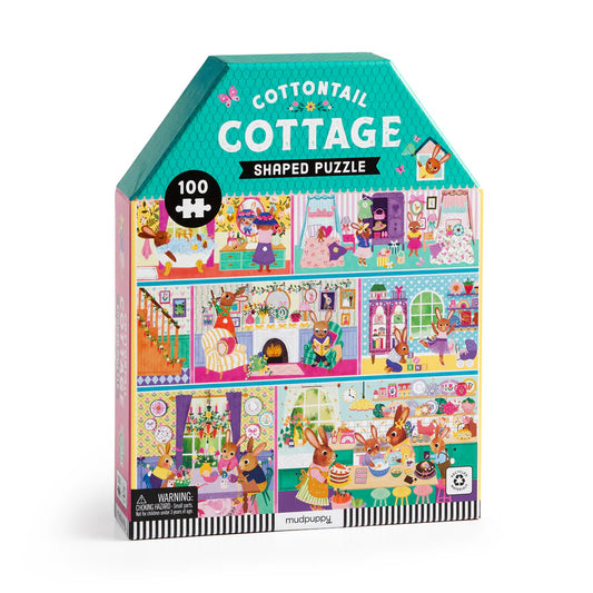 Cottontail Cottage 100 Piece House-shaped Puzzle (Jigsaw Products)
