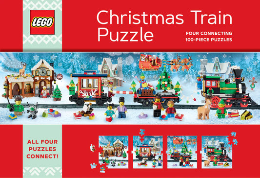 LEGO Christmas Train Puzzle - Four Connecting 100-Piece Puzzles (Jigsaw Products)