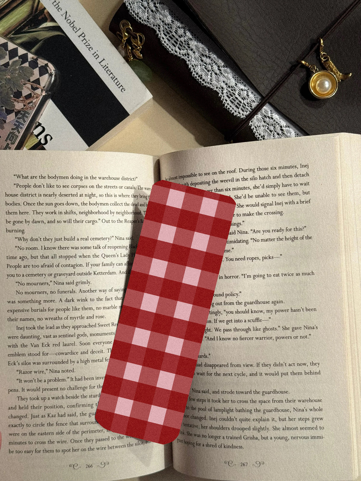 Cherry Gingham Bookmark image 1