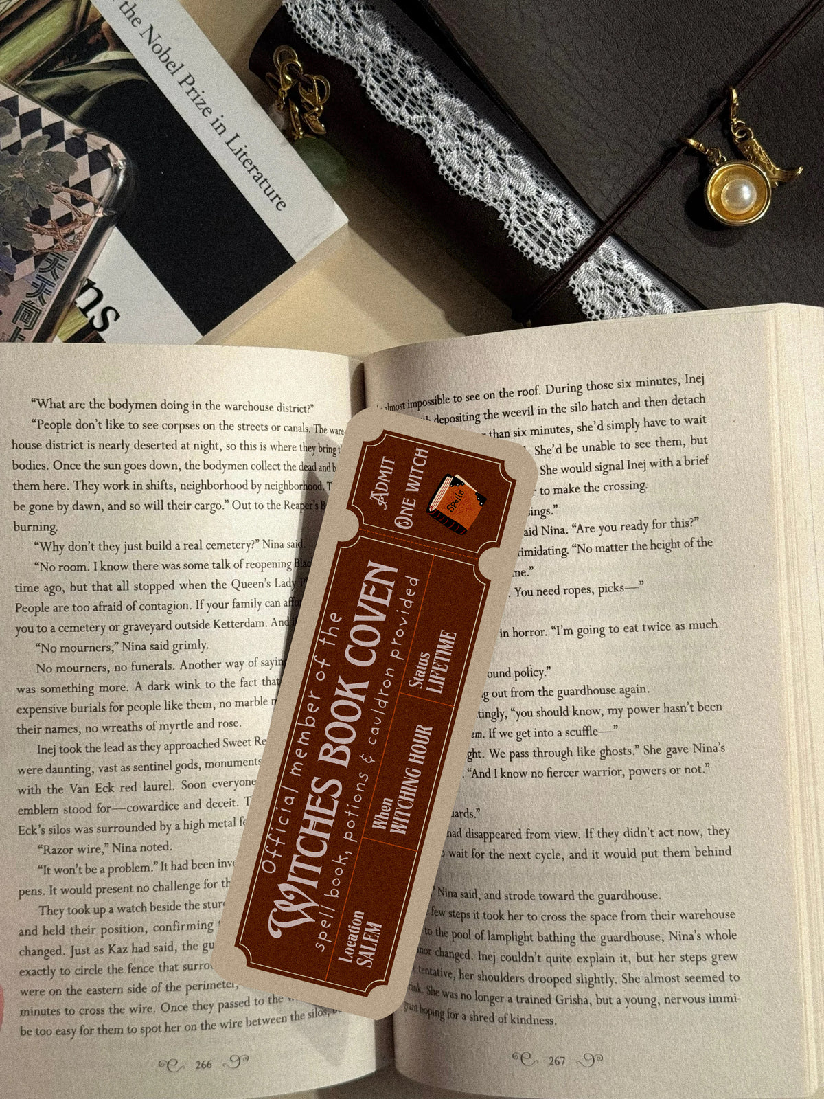witches book coven invitation card bookmark image 1